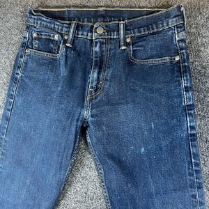 Levi's 502 Jeans Men 30x29 Blue Denim Dark Wash Cotton Low Rise Logo Tapered Leg